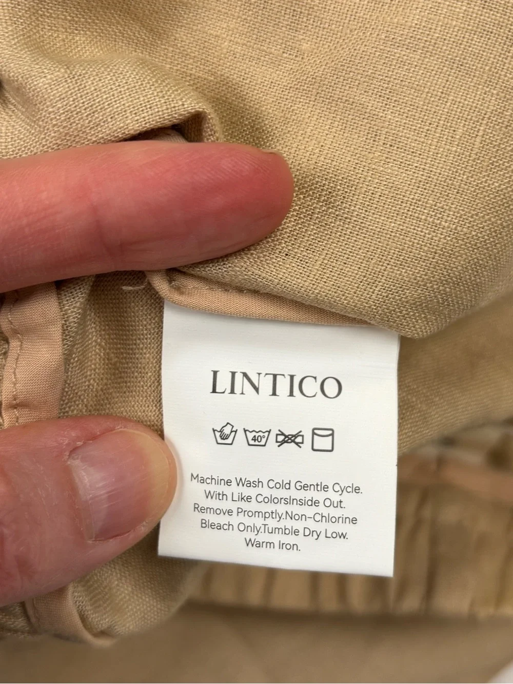 NWT Lintico women’s XL Relaxed Linen-Blend Capris - Beige